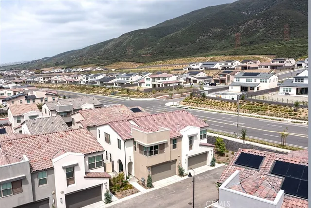 a view of a city with an ocean view