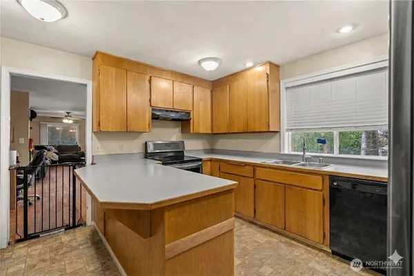 a view of a house with a yard and trees