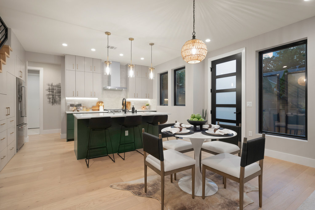 1401 East 3rd Street, Unit 1 Austin, TX 78702 - Photo 33 of 40 Dining area featuring light wood-style flooring and recessed lighting