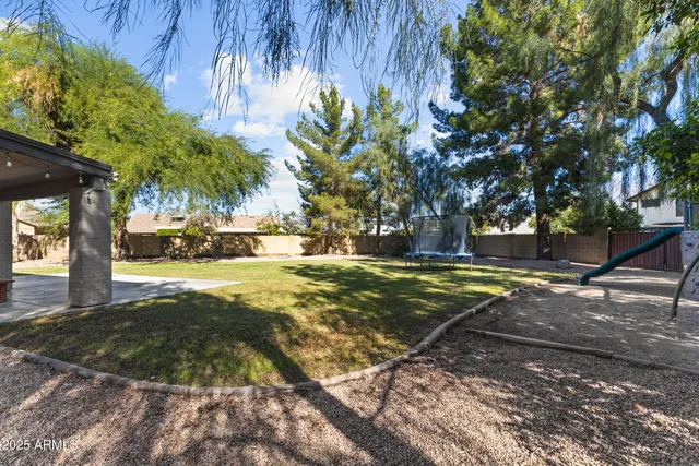 a view of yard with large tree