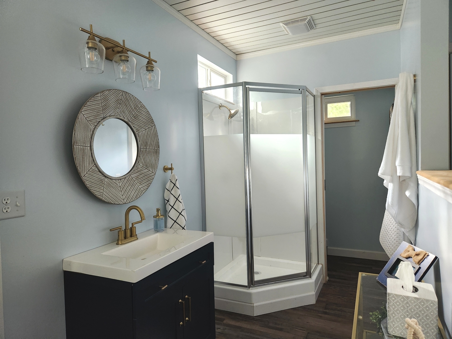 152 Beachview Court Varna, IL 61375 - Photo 19 of 49 a bathroom with a sink a mirror and a shower