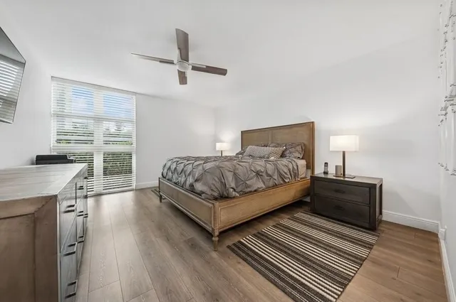 a bedroom with a bed and closet