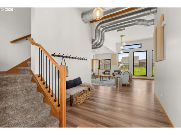 a view of livingroom with furniture and wooden floor
