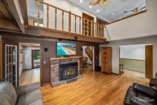 a view of an outdoor space with seating area