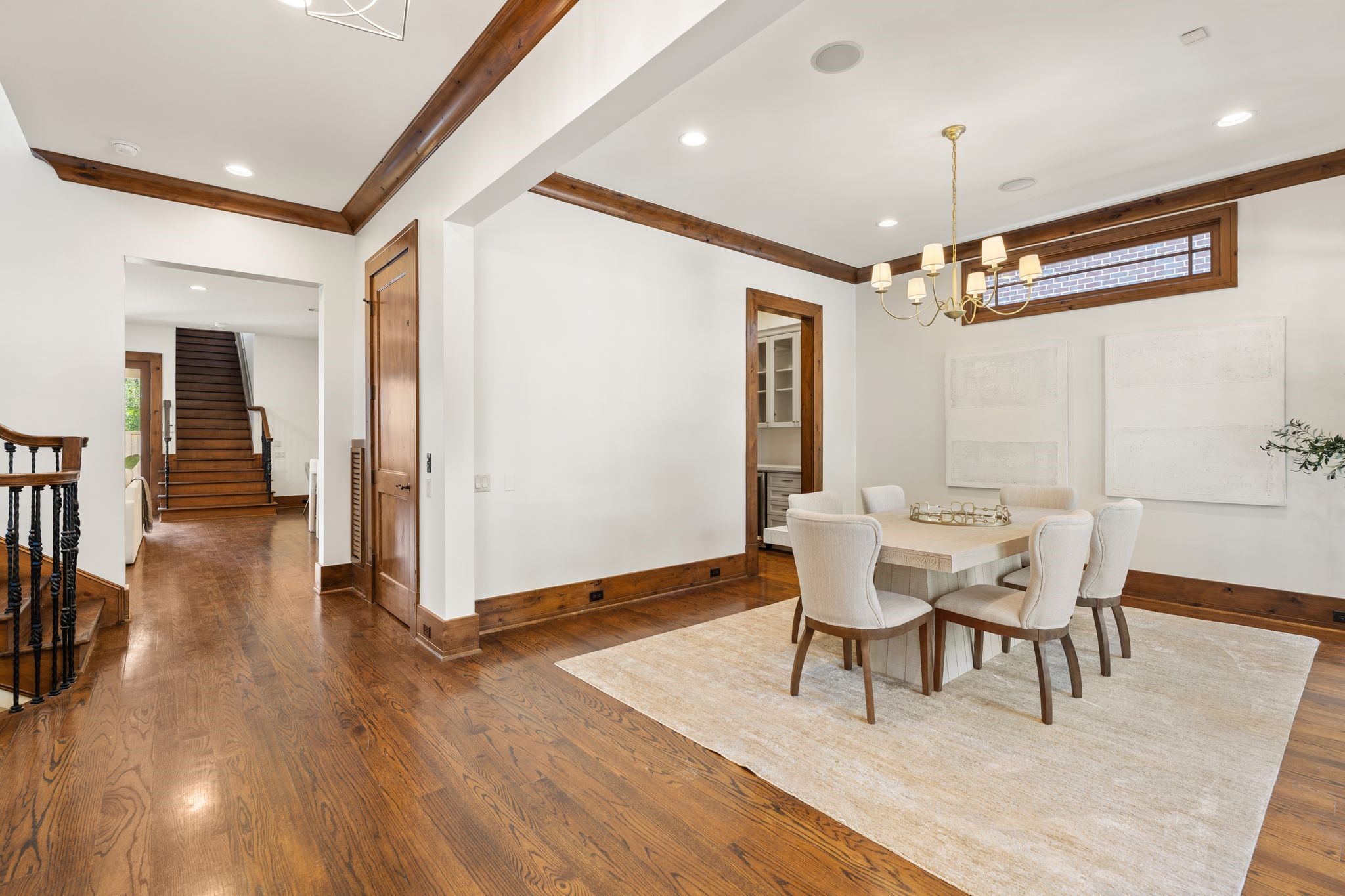 1815 Milford Street Houston, TX 77098 - Photo 11 of 33 DINING ROOM II - Another perspective from the entry showing the elevator access and butler's pantry.