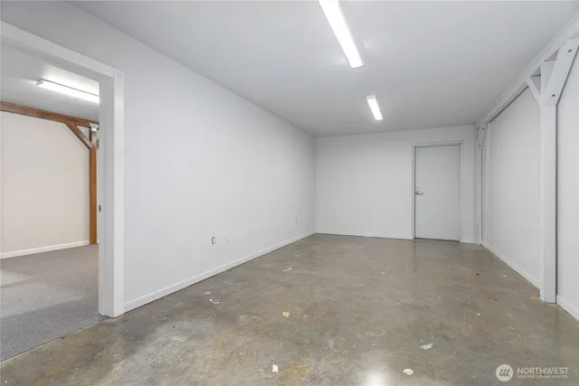 an empty room with a natural light