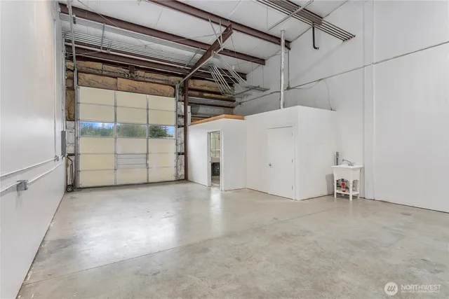 a view of a room with rack on the wall