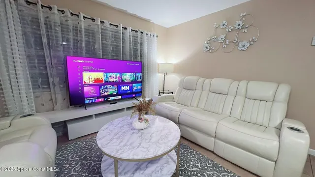 a living room with furniture