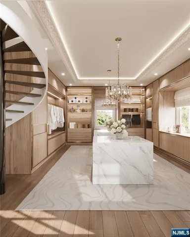 a spacious bathroom with a tub and shower