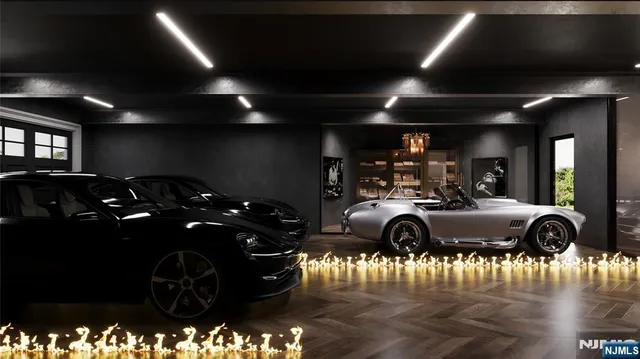 a room with gym equipment and a large window