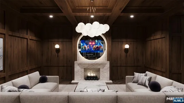 a building outdoor space with patio furniture and potted plants