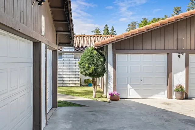a view of a house with a garage