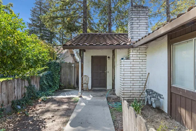 a front view of a house with pathway