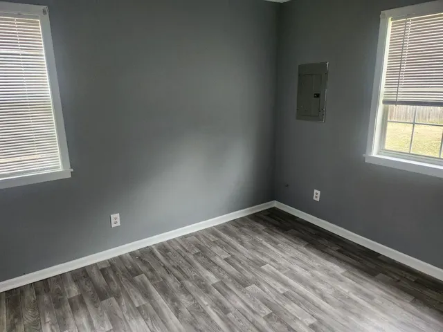 an empty room with a window