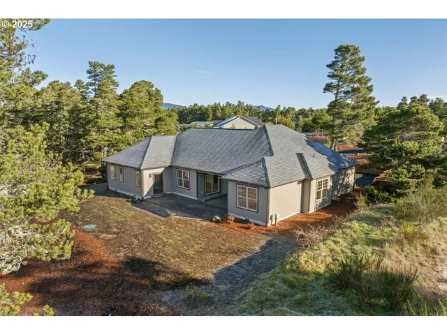 a house view with a garden space