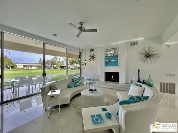 a living room with furniture