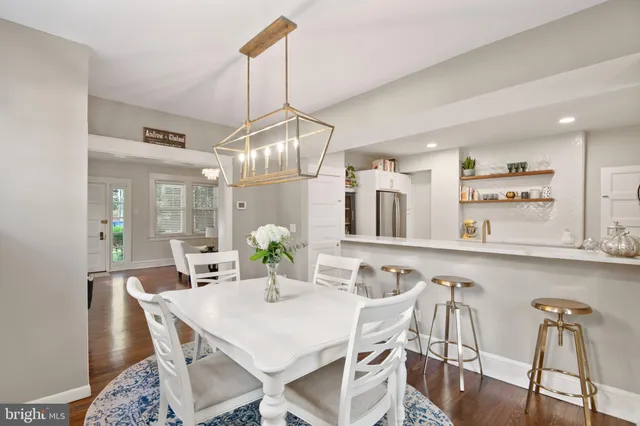 a view of a dining room and livingroom