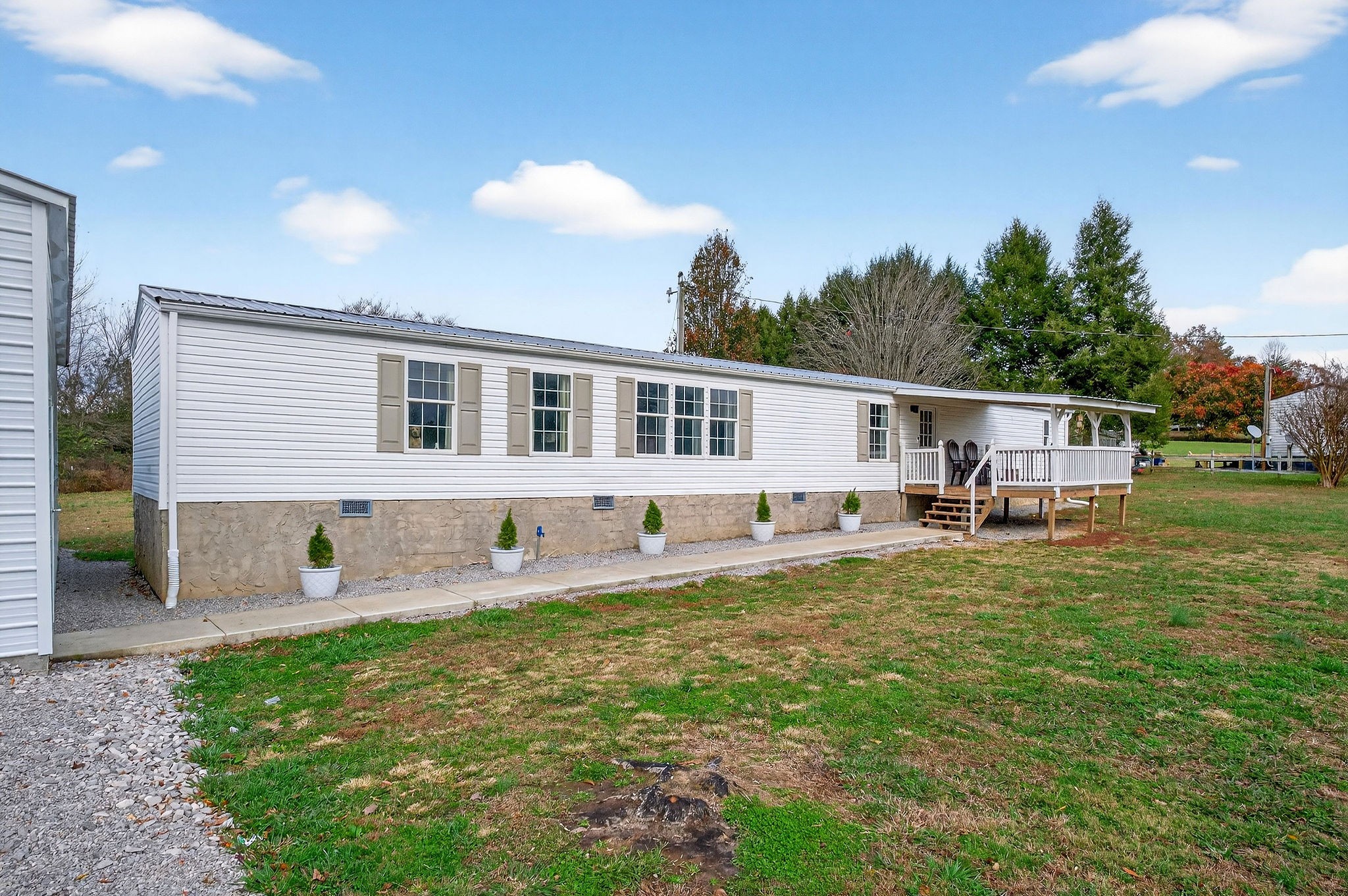 a house view with a outdoor space