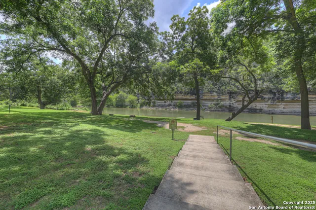 a view of park with trees