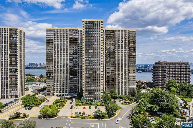 a view of a city with tall buildings