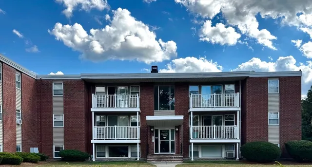 a view of a large building and a window