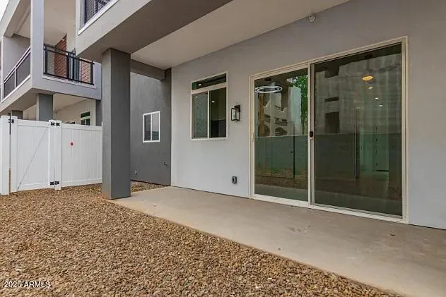 a view of a house with a large window