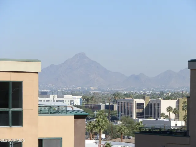 a view of a city that has tall buildings