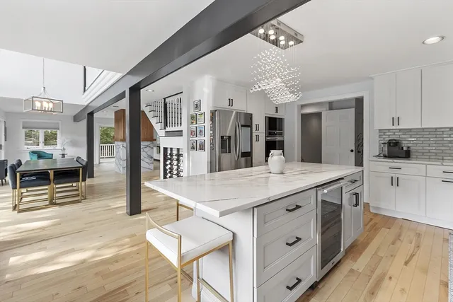 a view of a livingroom with a hardwood floor