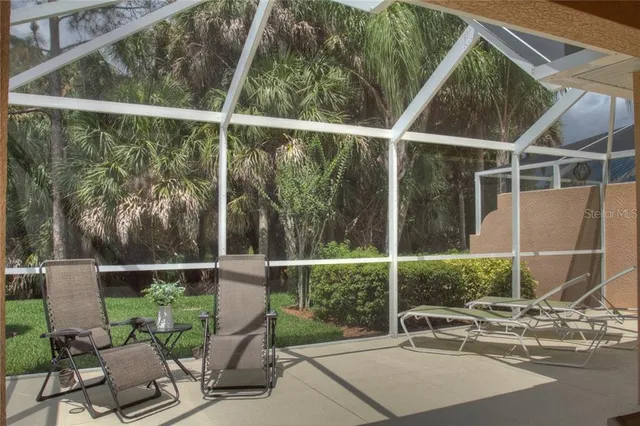 a view of outdoor space with seating