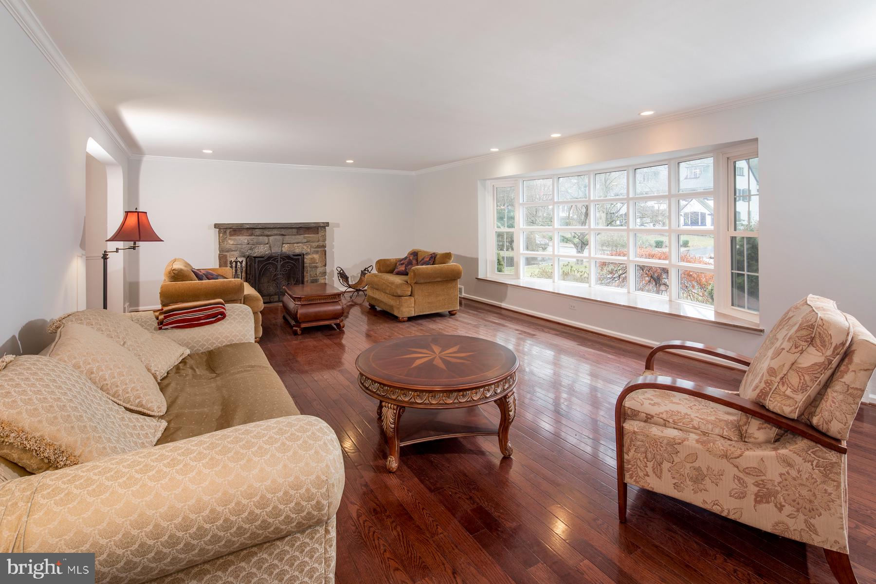 415 Baird Road Merion Station, PA 19066 - Photo 2 of 16 Living Room with Fireplace