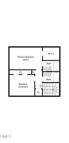 a view of a black and white wall