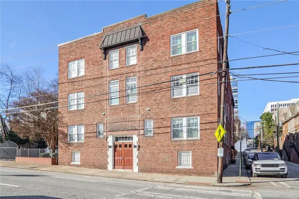 a front view of a building