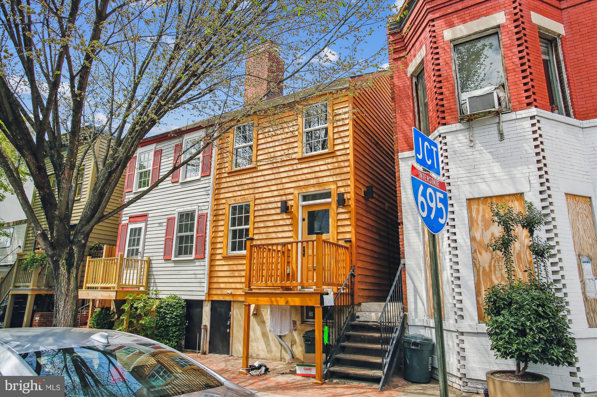 a front view of a building