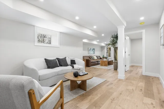 a living room with furniture