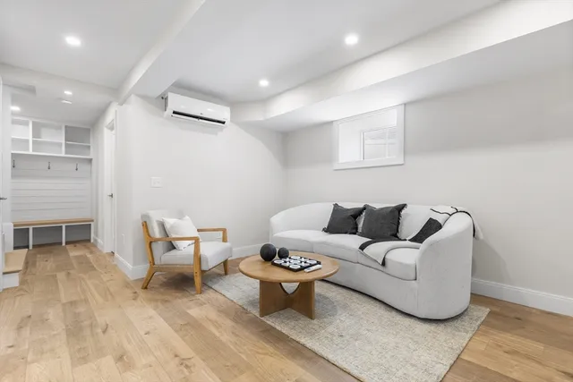 a living room with furniture and a couch