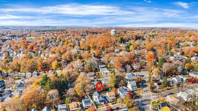 an aerial view of a city
