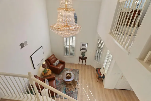 a view of livingroom with furniture and wooden floor