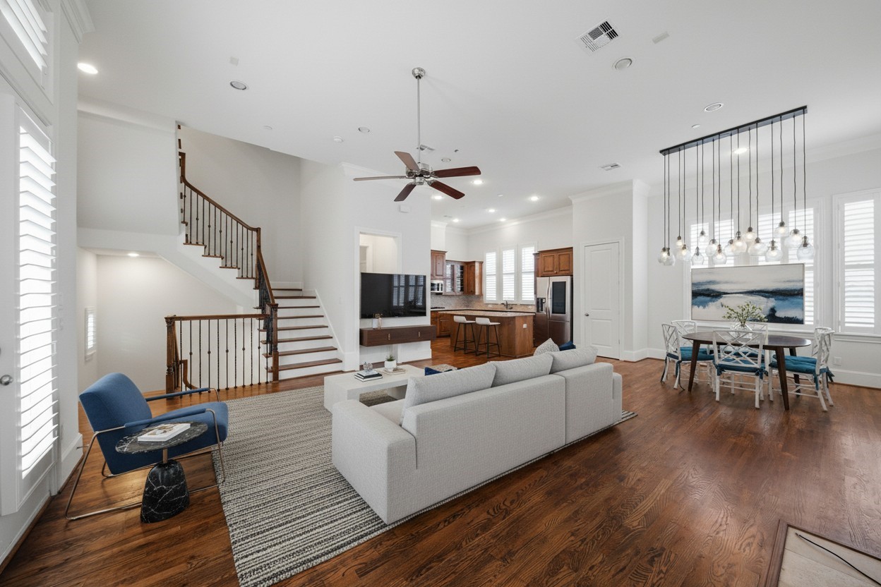5606 Cohn Terrace Houston, TX 77007 - Photo 10 of 39 a living room with furniture and a wooden floor