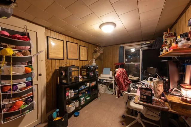 a view of a room with racks