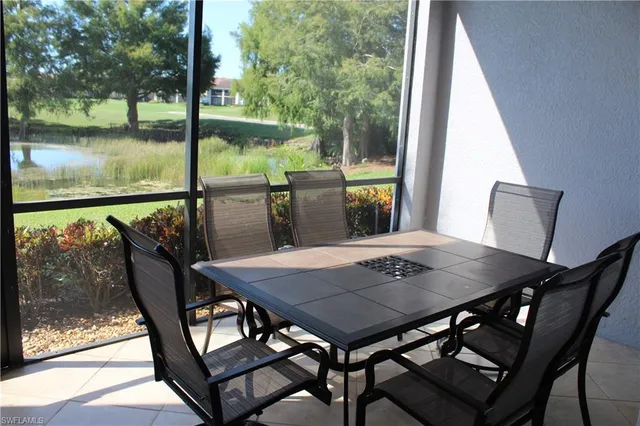 a view of an outdoor space with seating area