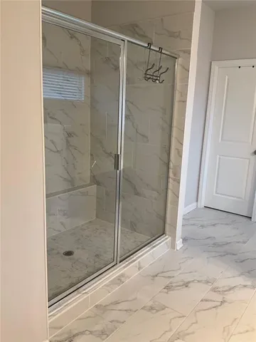 a bathroom with a shower
