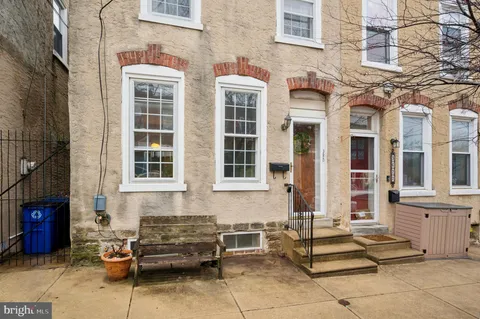 a building outdoor space with a couch