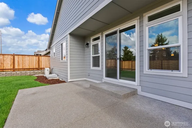 a building outdoor space with patio furniture