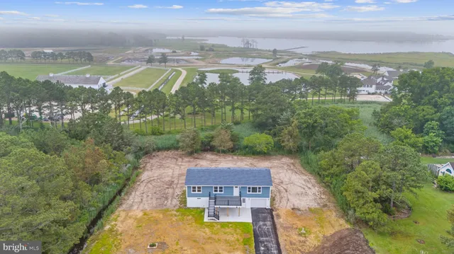 a view of a lake with a city