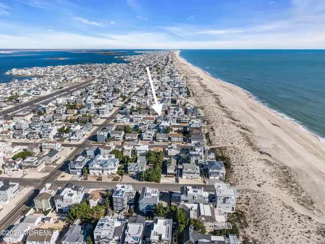 an aerial view of a parking