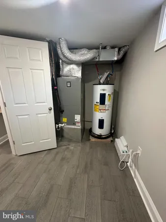 a view of deck with a large trees