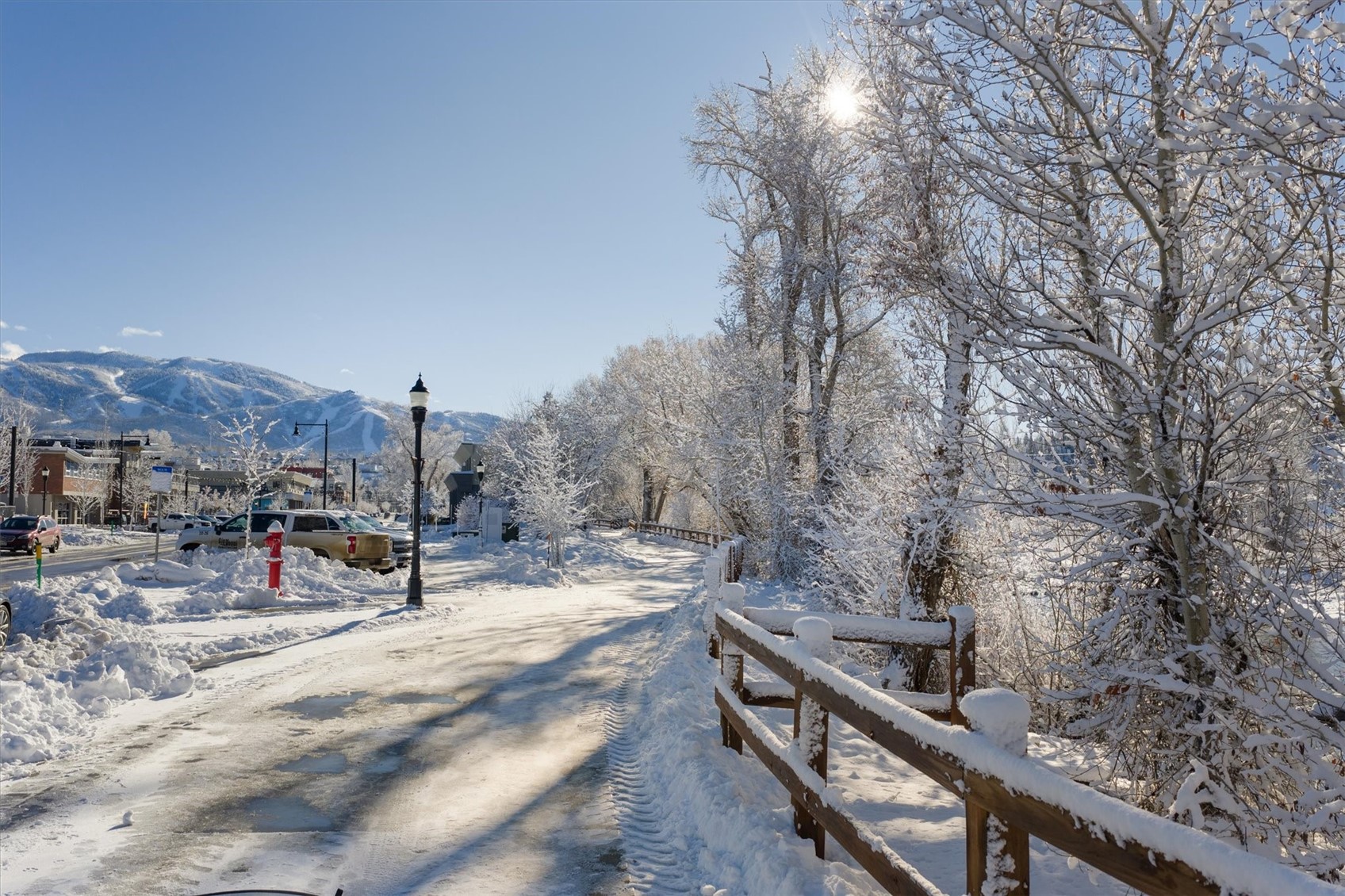 1010 Yampa Street, Unit R2 Steamboat Springs, CO 80487 - Photo 6 of 7 a view of a terrace with a bench