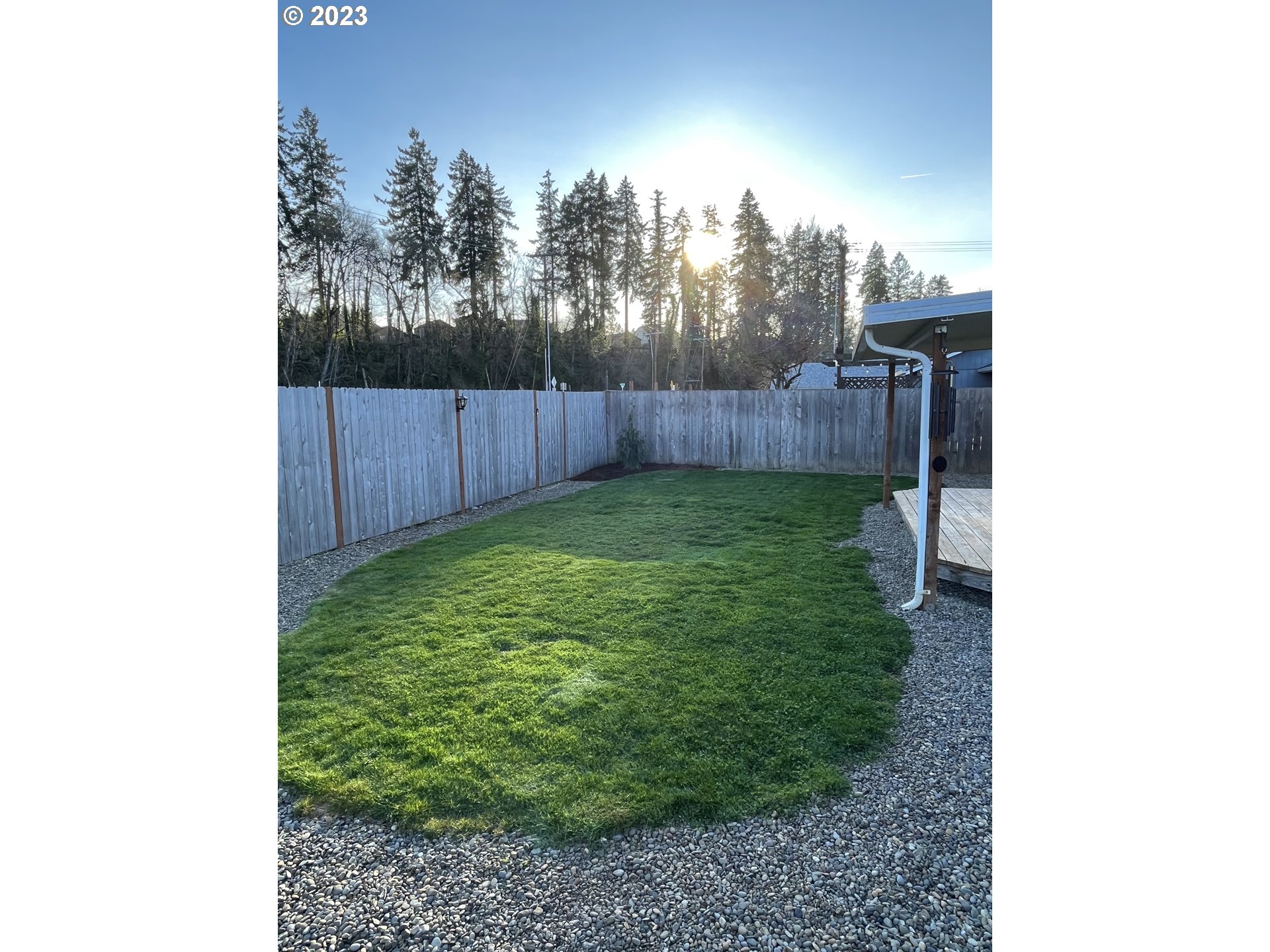 4961 Forsythia Street Springfield, OR 97478 - Photo 13 of 14 a view of a backyard with potted plants and wooden fence