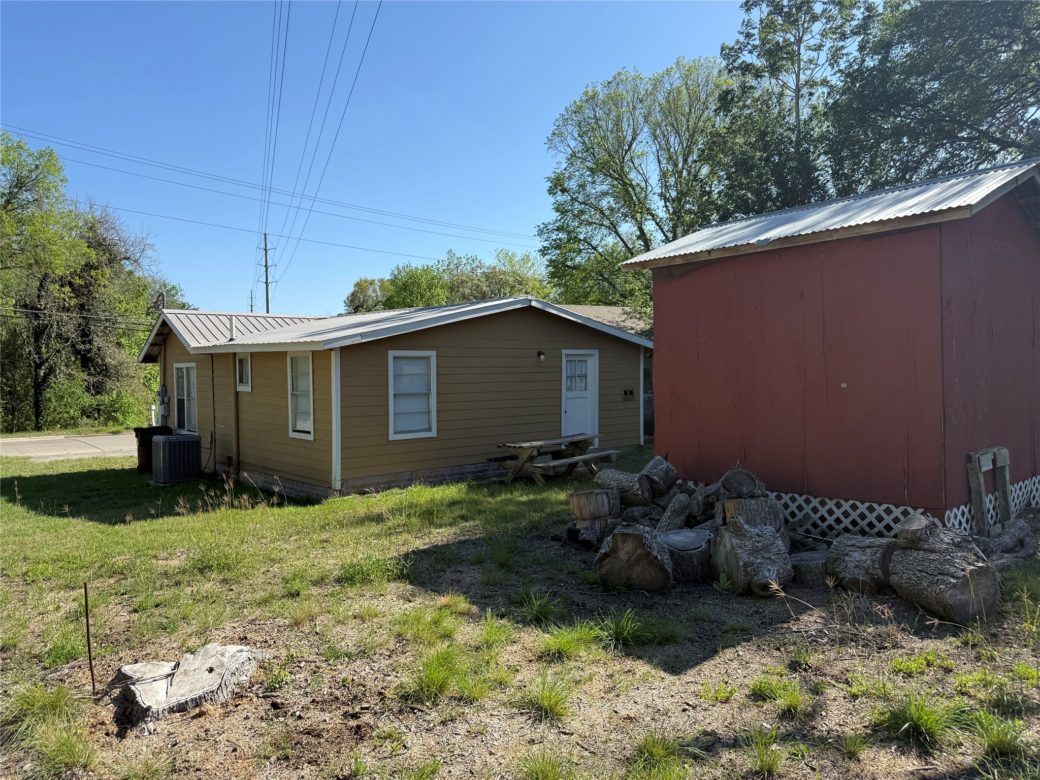 909 East Market Street Lockhart, TX 78644 - Photo 17 of 19 a view of a backyard with plants and a large tree