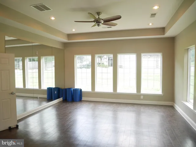 a room with gym equipment